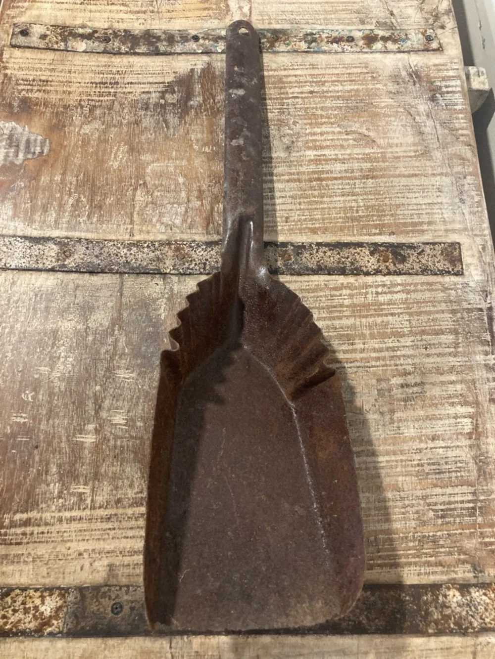 Vintage Galvanized Metal Coal Scuttle Bucket and Shovel Scoop Set Distressed